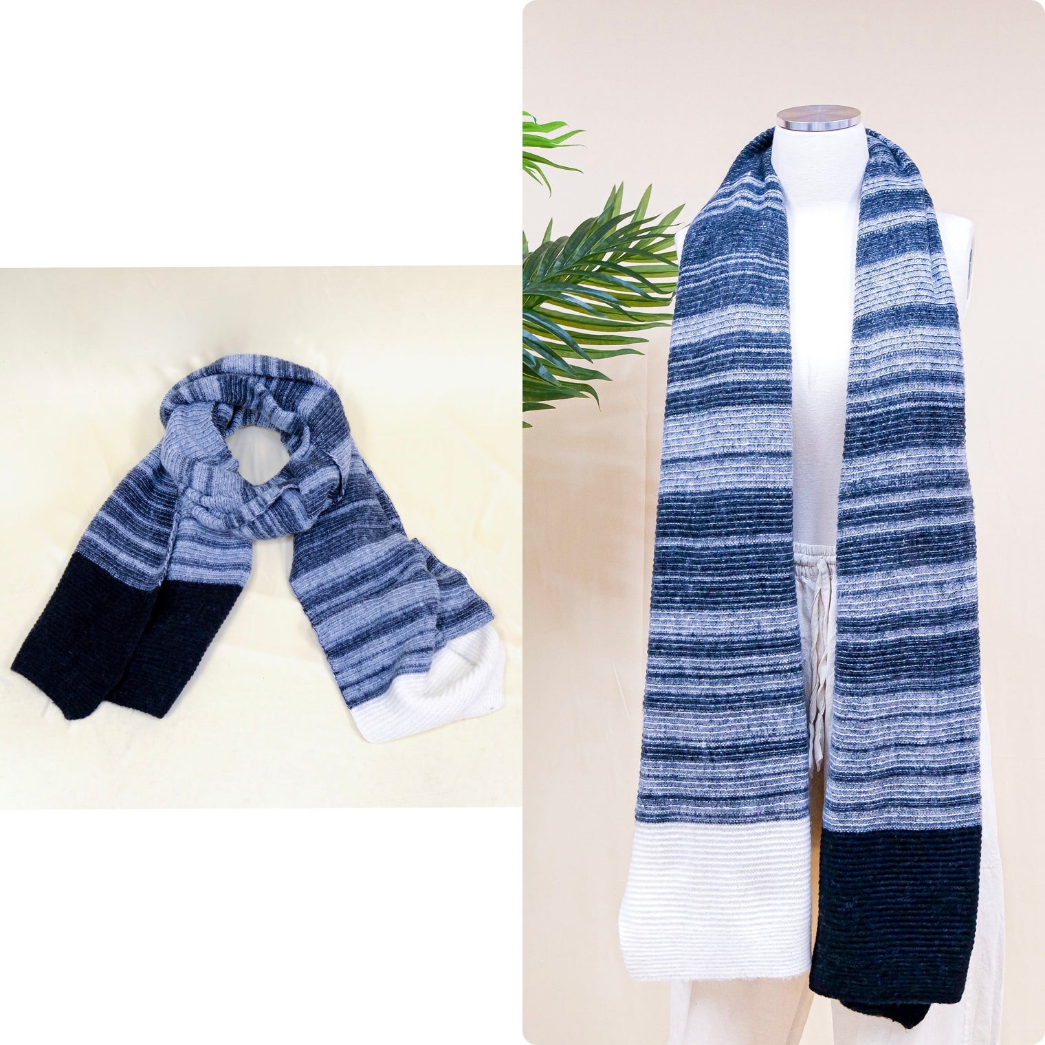 Striped Winter Unisex Scarfs (Pack of 10 )