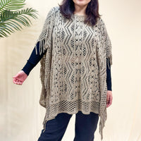 Crocheted Solid Color Ponchos