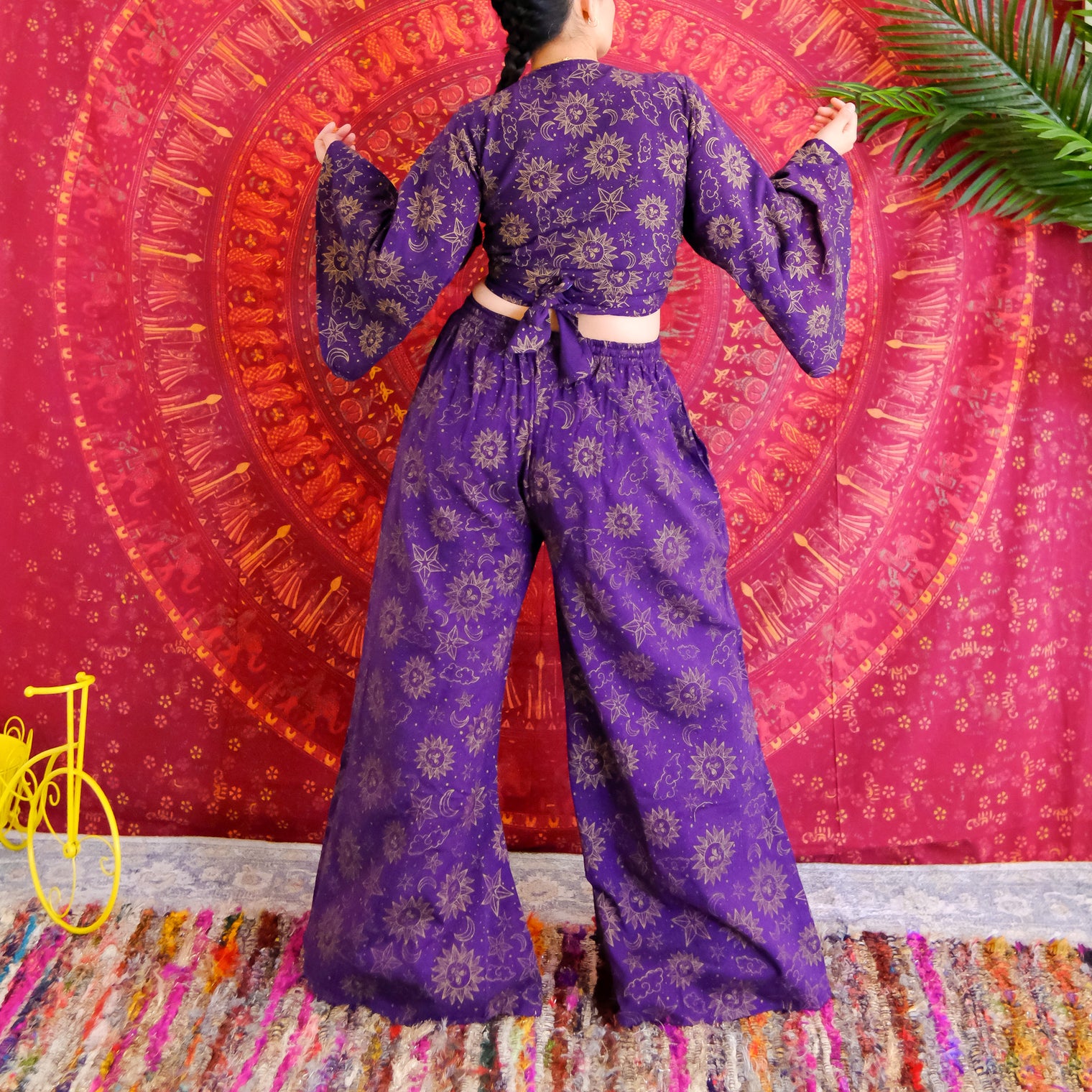 Sun/Moon Celestial Palazzo Pant with Flare Sleeve Top