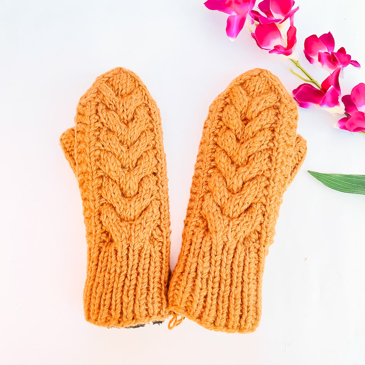 Cable Knit Solid Color Winter Mittens – karmanepalcrafts