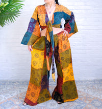 Celestial Patchwork Palazzo Pant with Flare Sleeve Top