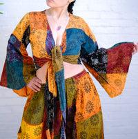 Celestial Patchwork Palazzo Pant with Flare Sleeve Top