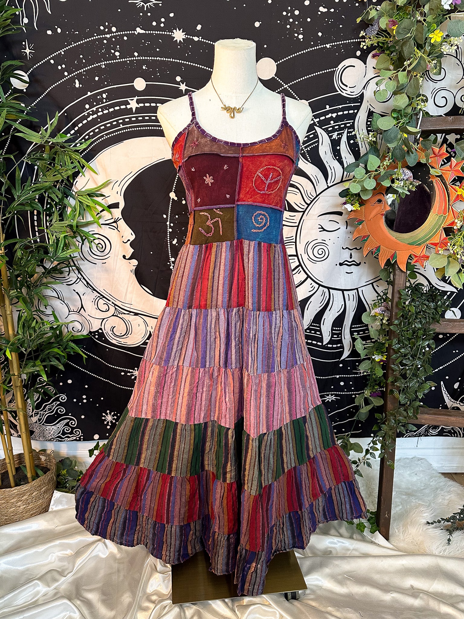 blue dress for baby girl McKinley Boho Patchwork Sundress, Multicolor / L