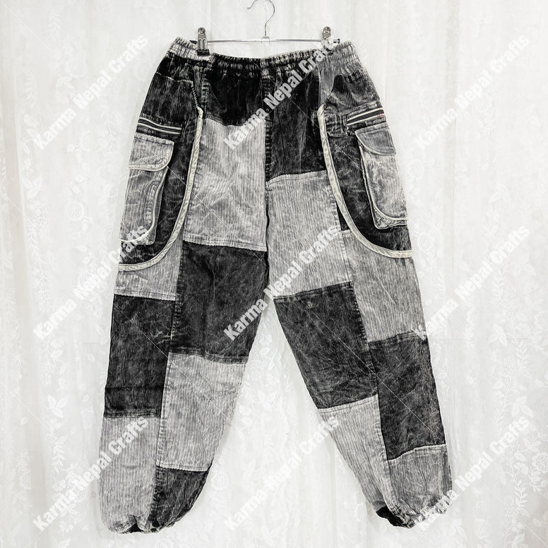 Patch Corduroy Baggy Pants