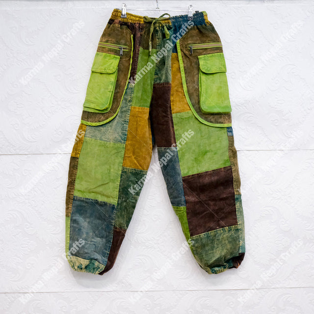 Patch Corduroy Baggy Pants