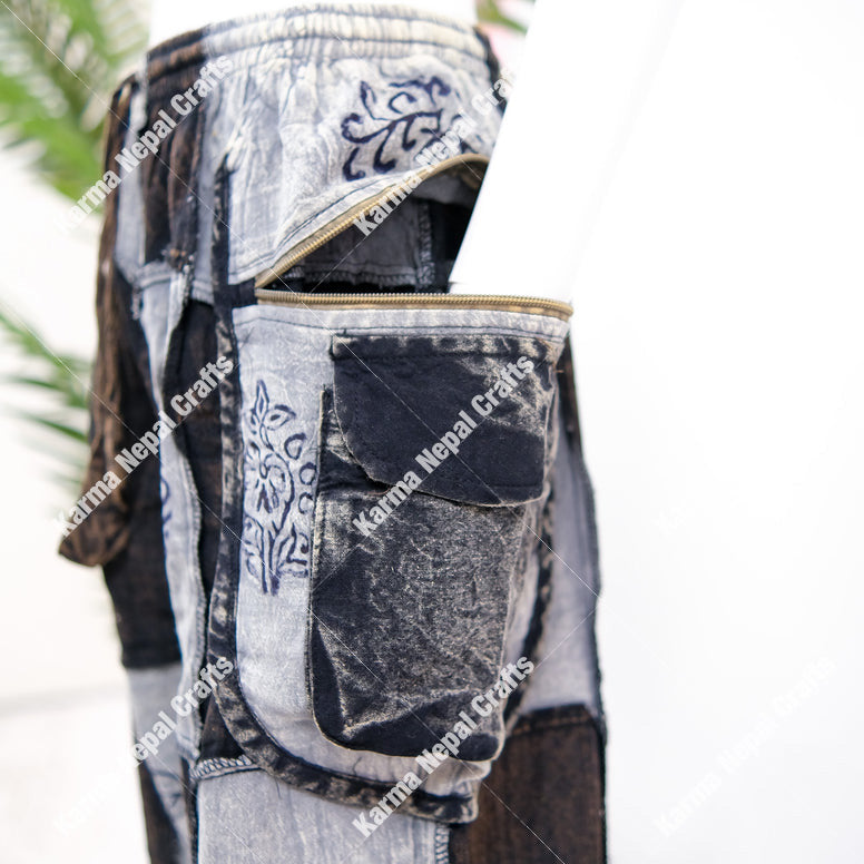 Patch Cotton Gothic Style Unisex Pants