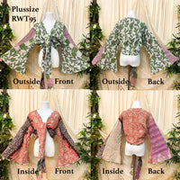 Kantha Plus Size Reversible Wrap Top