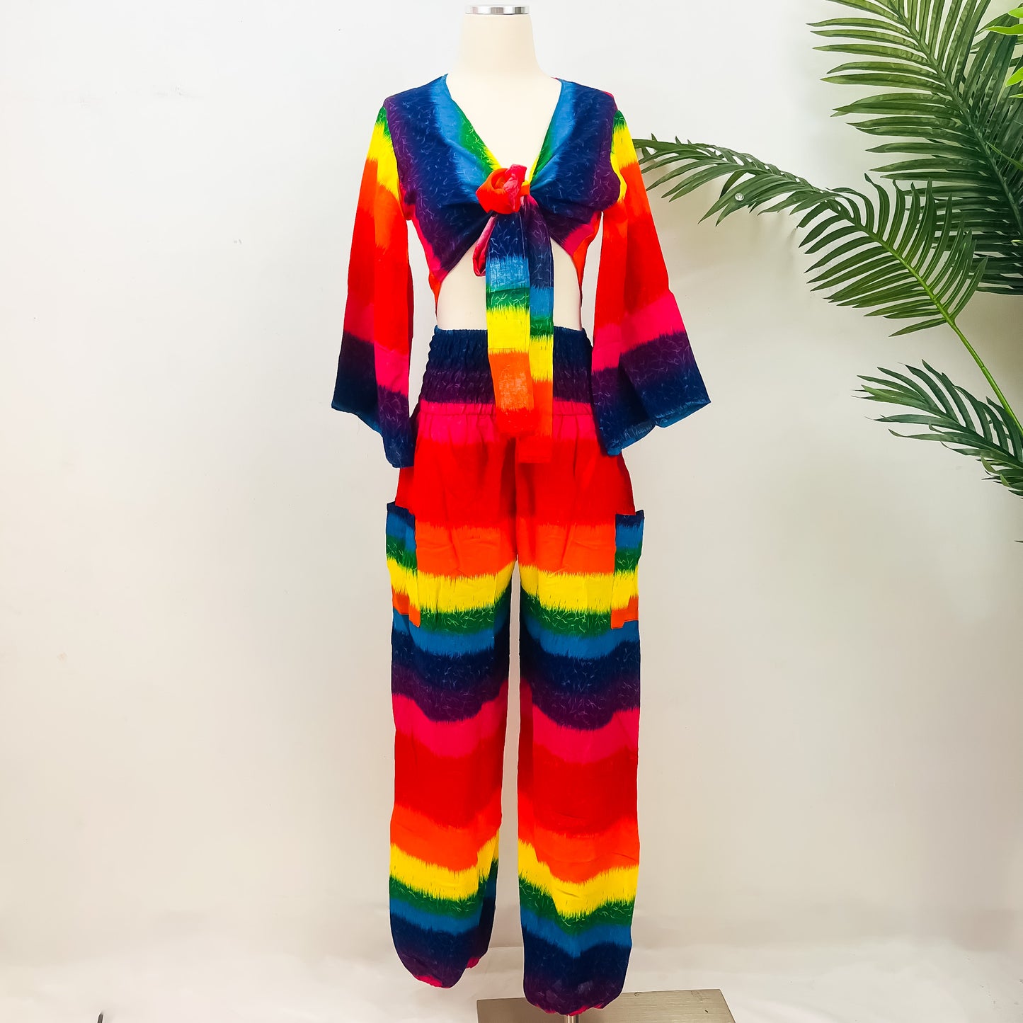 Bright Pride Colorful Pant and Bell Sleeve Top Set