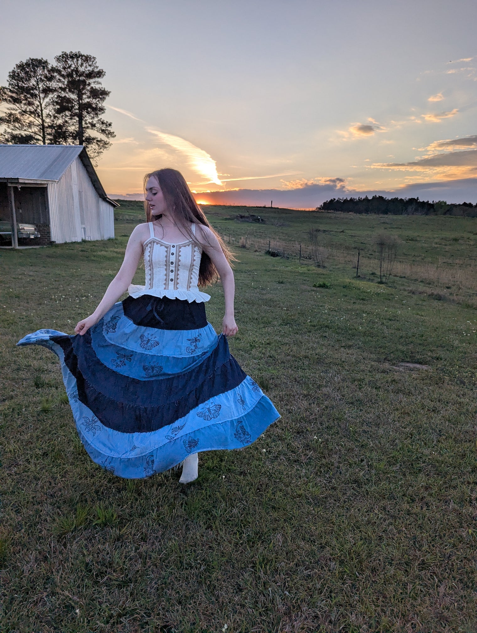 Midnight Flutter Boho Skirts