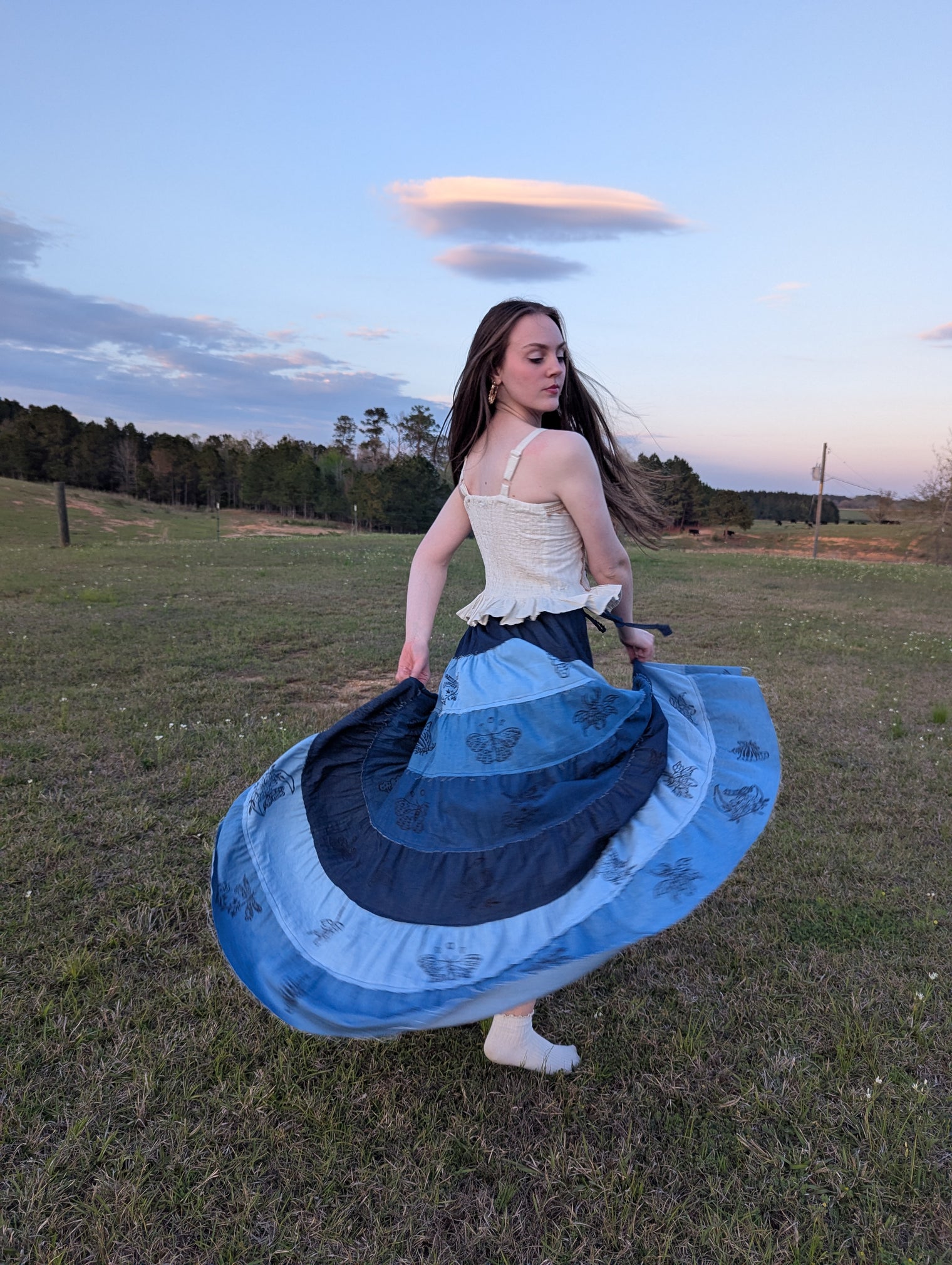 Midnight Flutter Boho Skirts