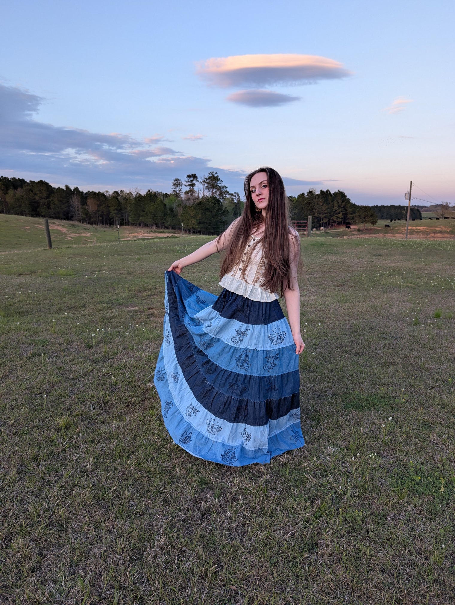 Midnight Flutter Boho Skirts