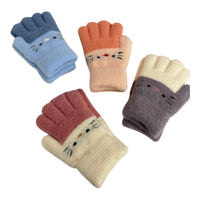 Kids Fleece-Lined Cat Winter Gloves