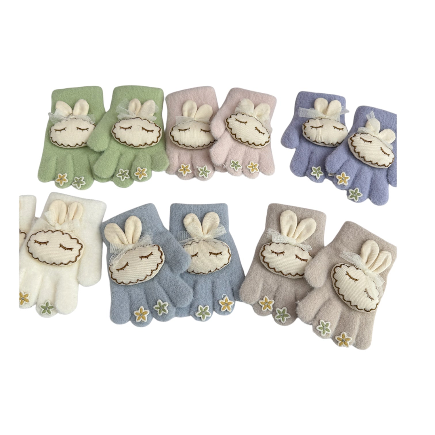 Bunny Kids Winter Gloves with Fleece Lining