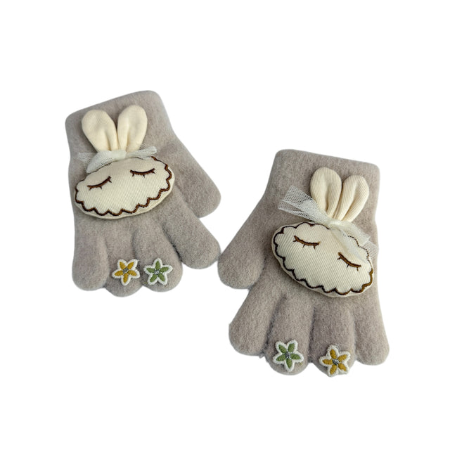 Bunny Kids Winter Gloves with Fleece Lining