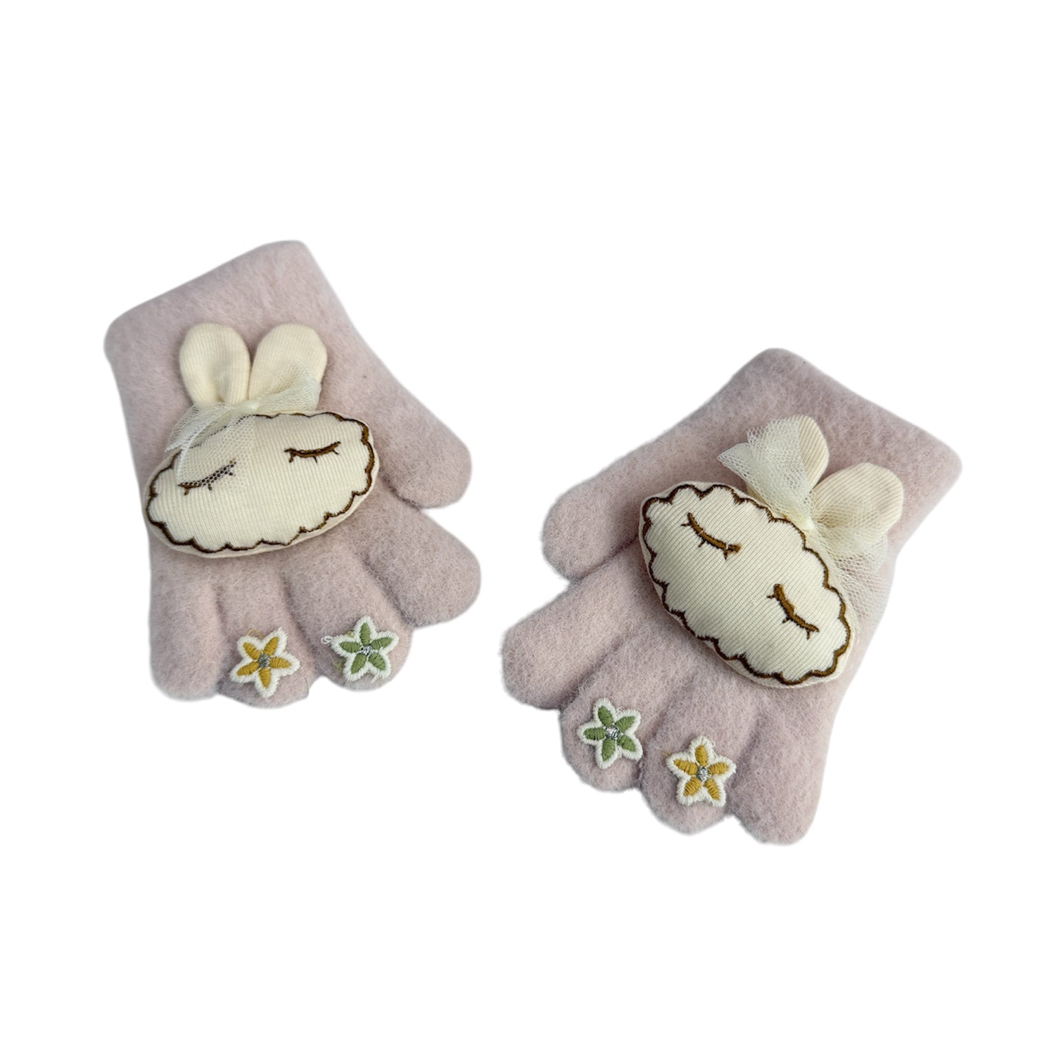 Bunny Kids Winter Gloves with Fleece Lining