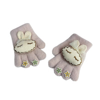 Bunny Kids Winter Gloves with Fleece Lining