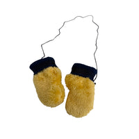 Kids Cat Mittens with String and Fleece Lining