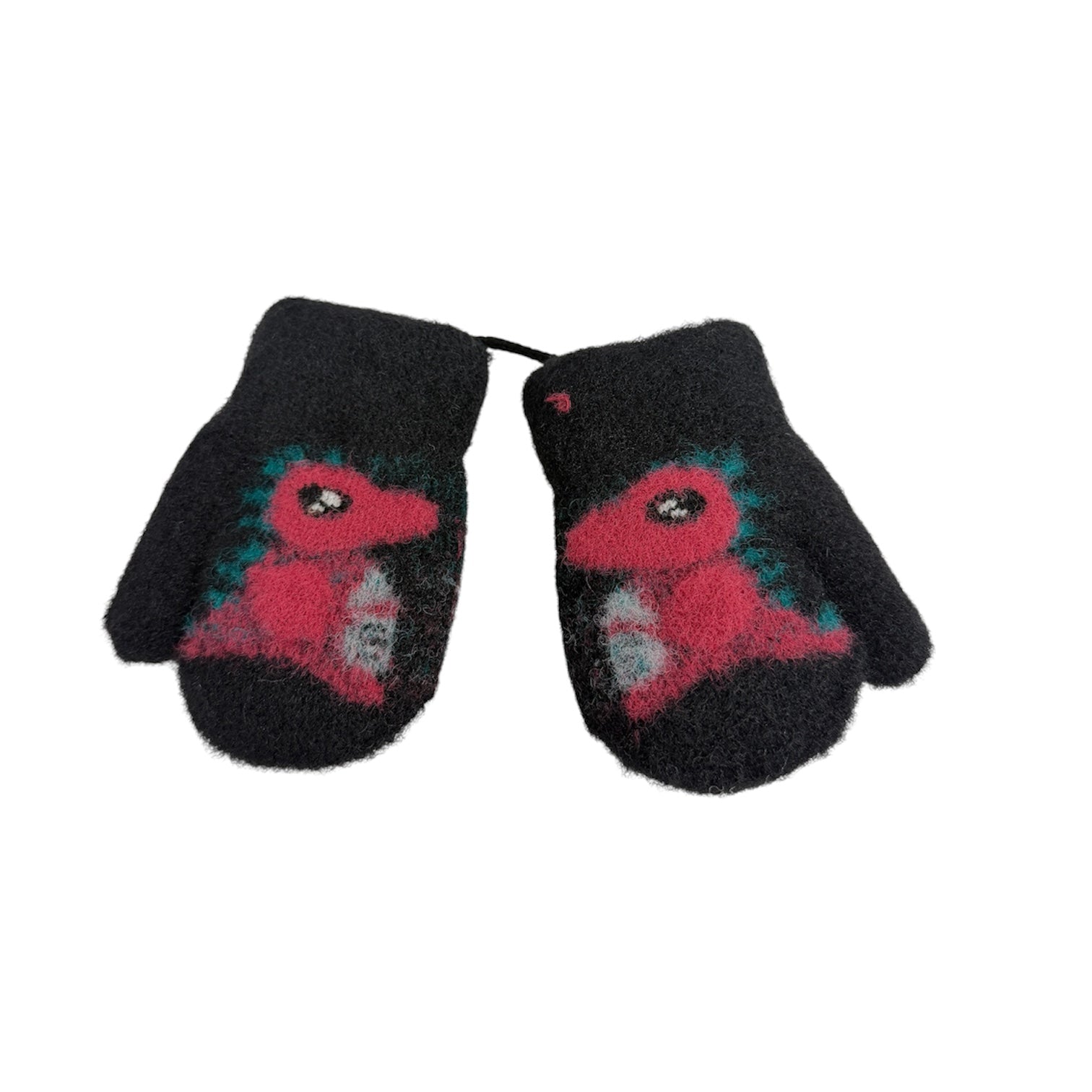 Kids Dinosaur Mittens with String