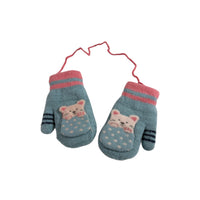 Cat Unisex Kids Winter Mitten with String
