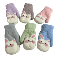 Kids Bunny Mittens with String