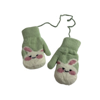 Kids Bunny Mittens with String