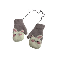 Kids Bunny Mittens with String