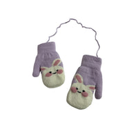 Kids Bunny Mittens with String