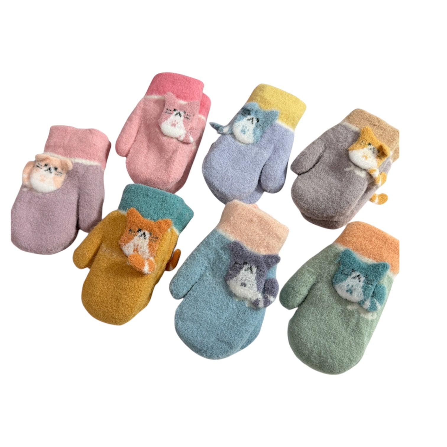 Kids Fleece Lined Cat Mittens