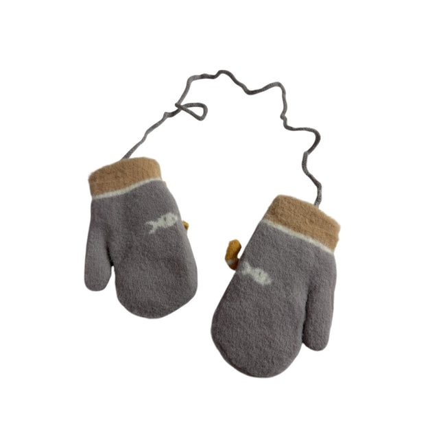 Kids Fleece Lined Cat Mittens