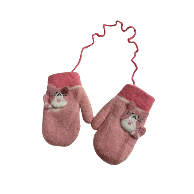 Kids Fleece Lined Cat Mittens
