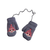 Baby Shark Kids Fleece Lined Mittens with String