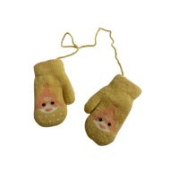 Baby Shark Kids Fleece Lined Mittens with String