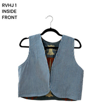 Boho Floral Waistcoat with Striped Cotton Reverse