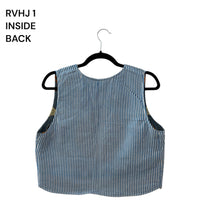 Boho Floral Waistcoat with Striped Cotton Reverse