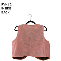Boho Floral Waistcoat with Striped Cotton Reverse