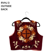 Boho Floral Waistcoat with Striped Cotton Reverse