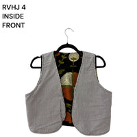 Boho Floral Waistcoat with Striped Cotton Reverse
