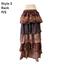 One-of-a-Kind Flowy Recycled Sari Maxi Skirt