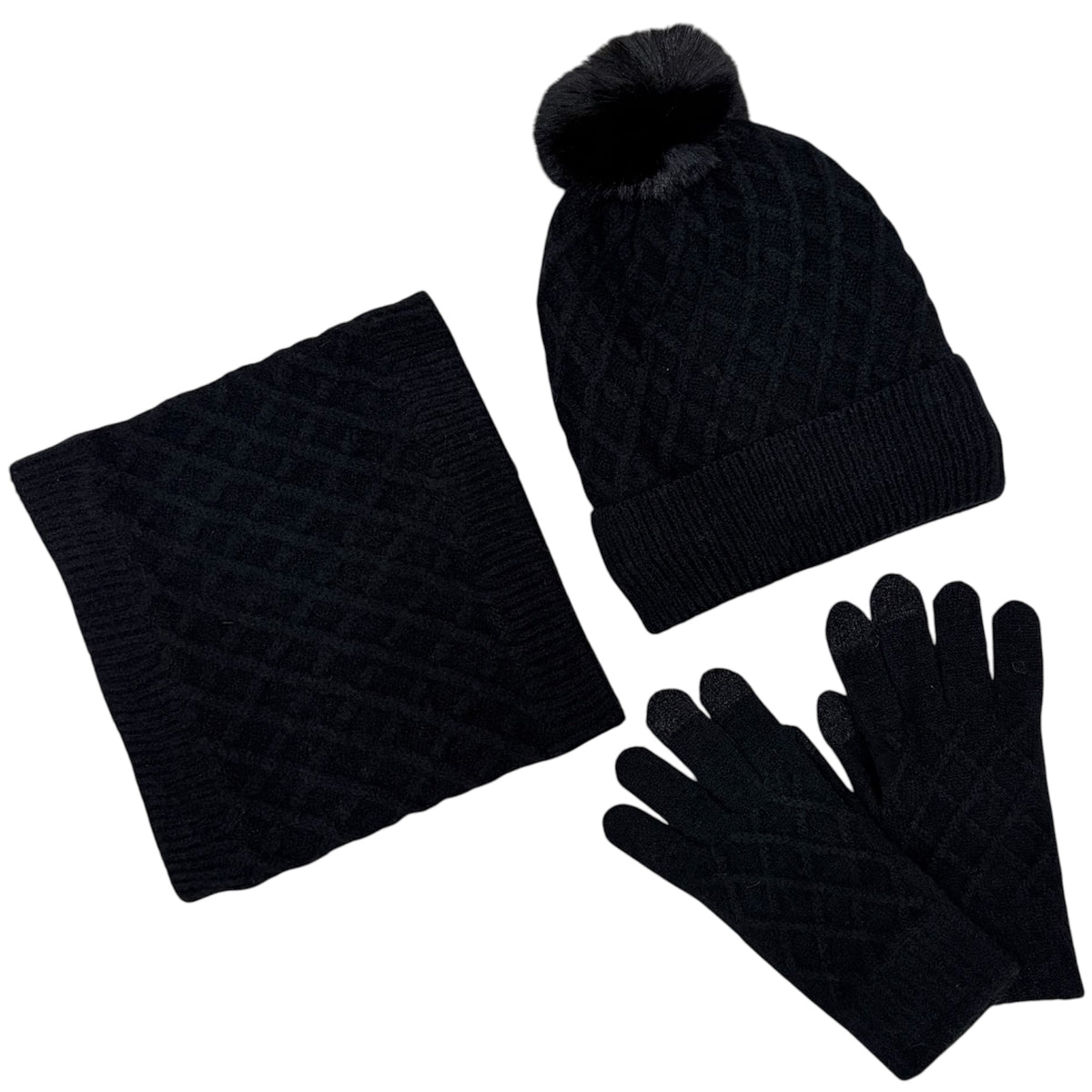 Unisex Cable Knit Winter Set