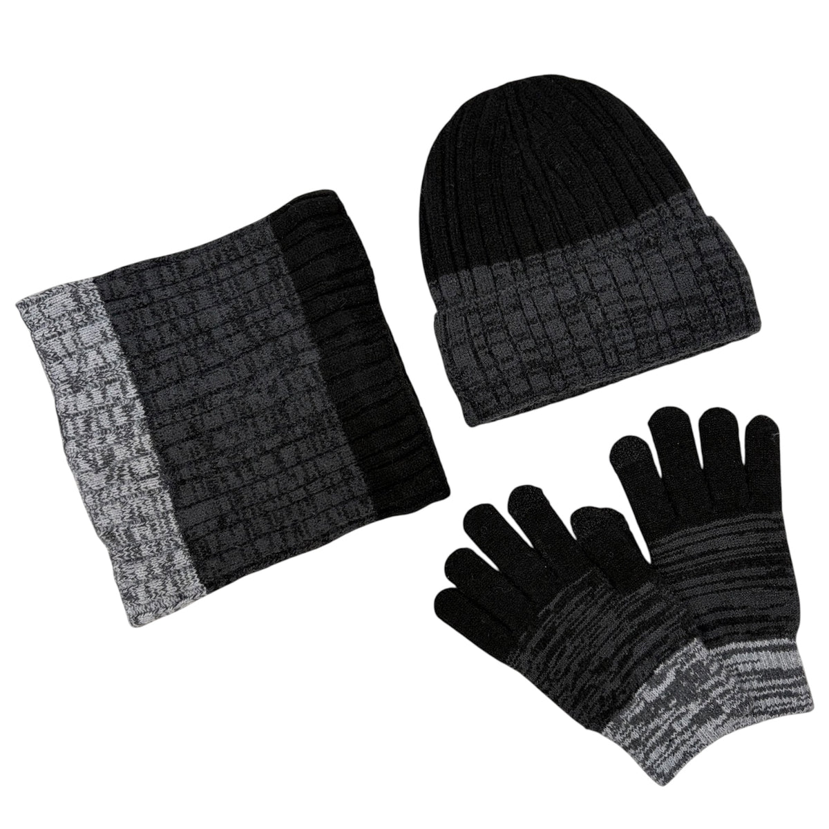 Unisex Ribbed Knit Winter Set