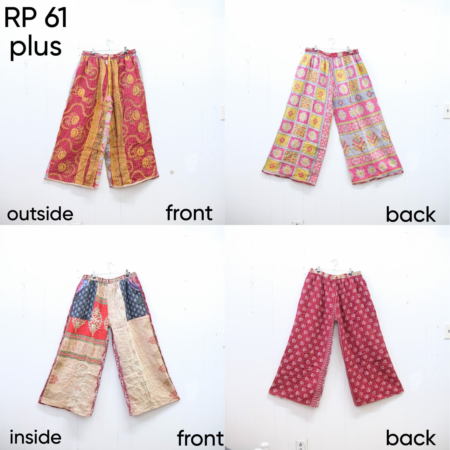 Kantha Reversible Plus Size Palazzo Pants