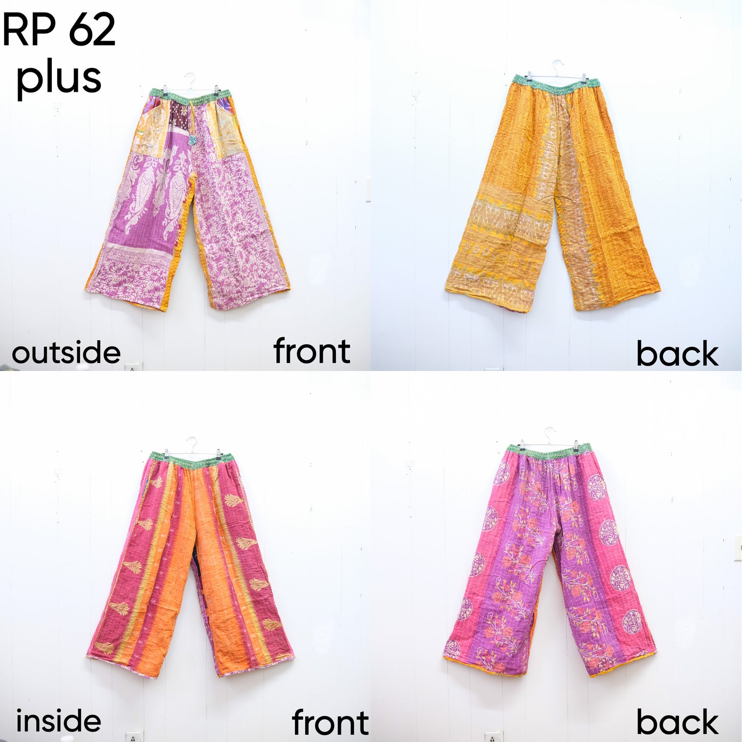 Kantha Reversible Plus Size Palazzo Pants