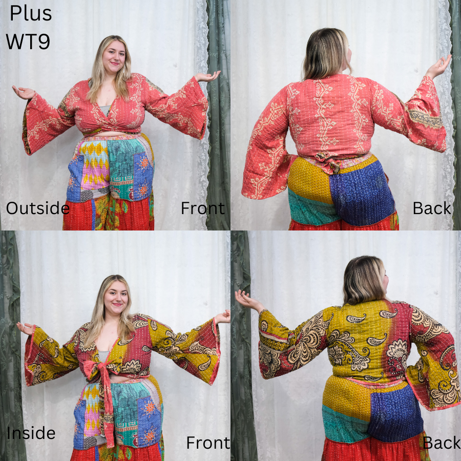 Kantha Plus Size Reversible Wrap Top