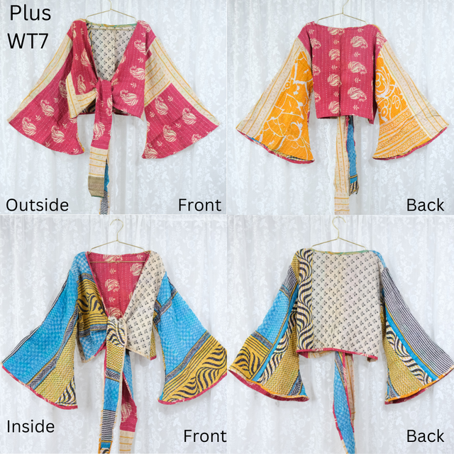 Kantha Plus Size Reversible Wrap Top