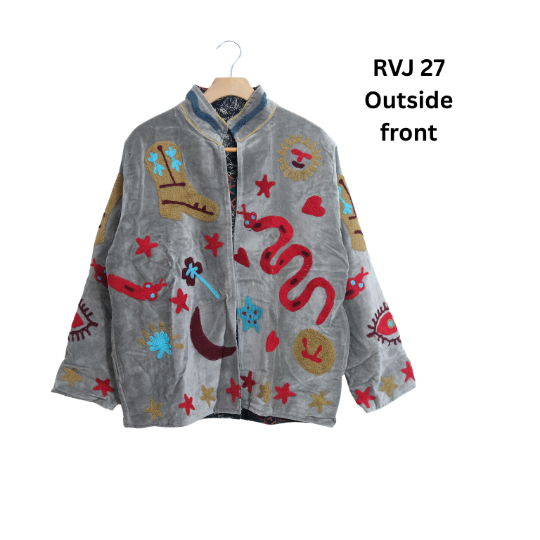 Reversible Velvet Embroidery Jacket