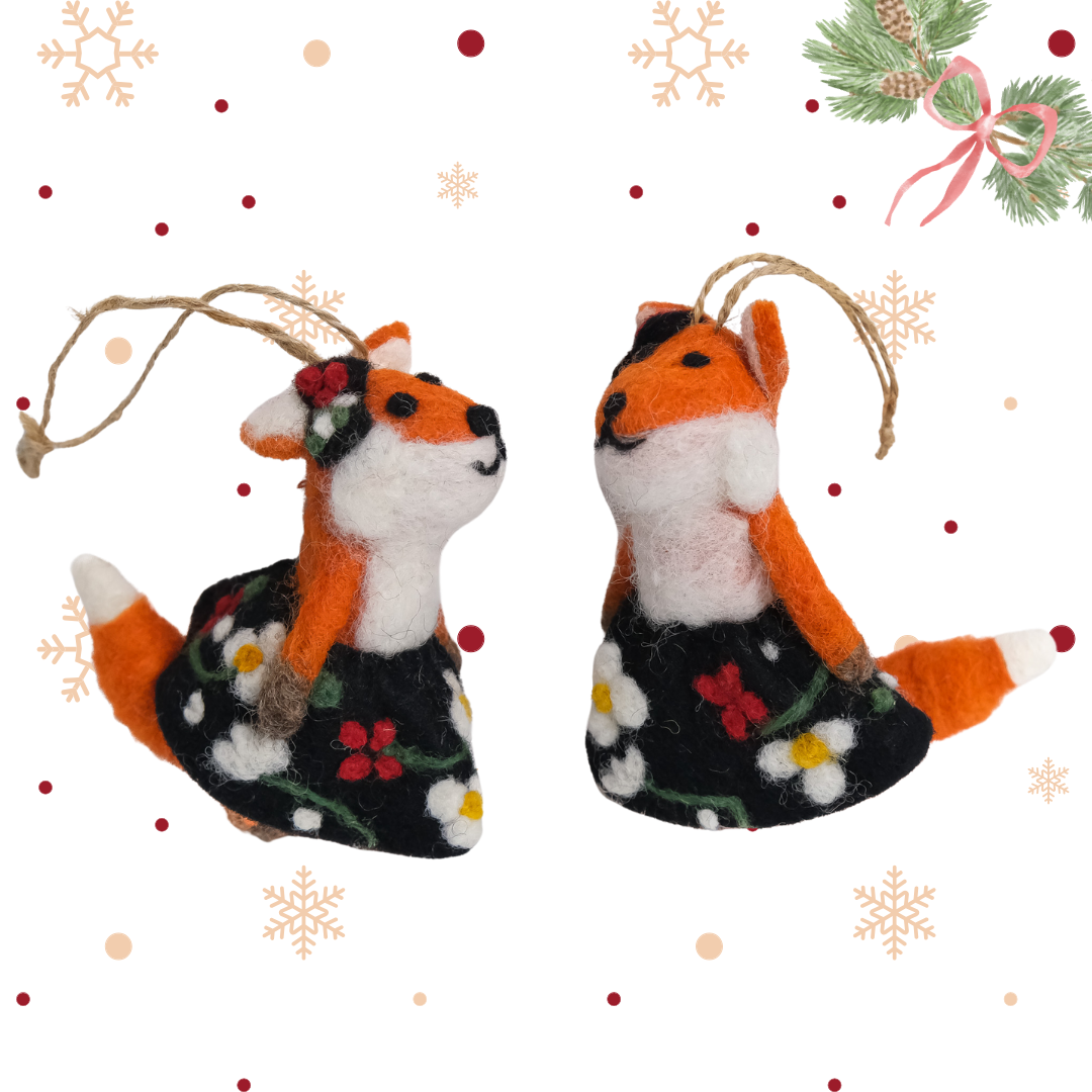 Needle Felted Fox Ornaments