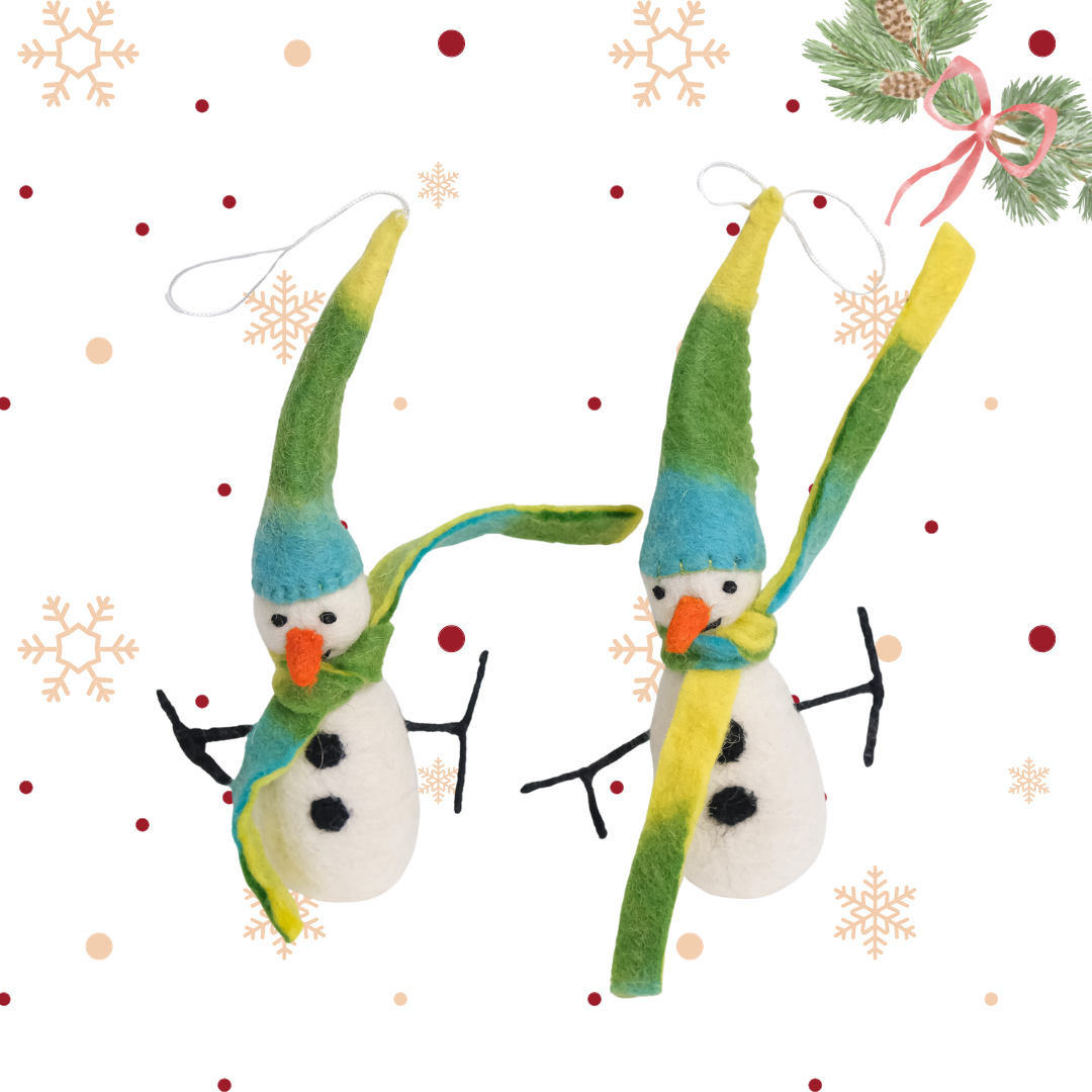 Felted Snowman Christmas Ornaments