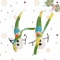 Felted Snowman Christmas Ornaments