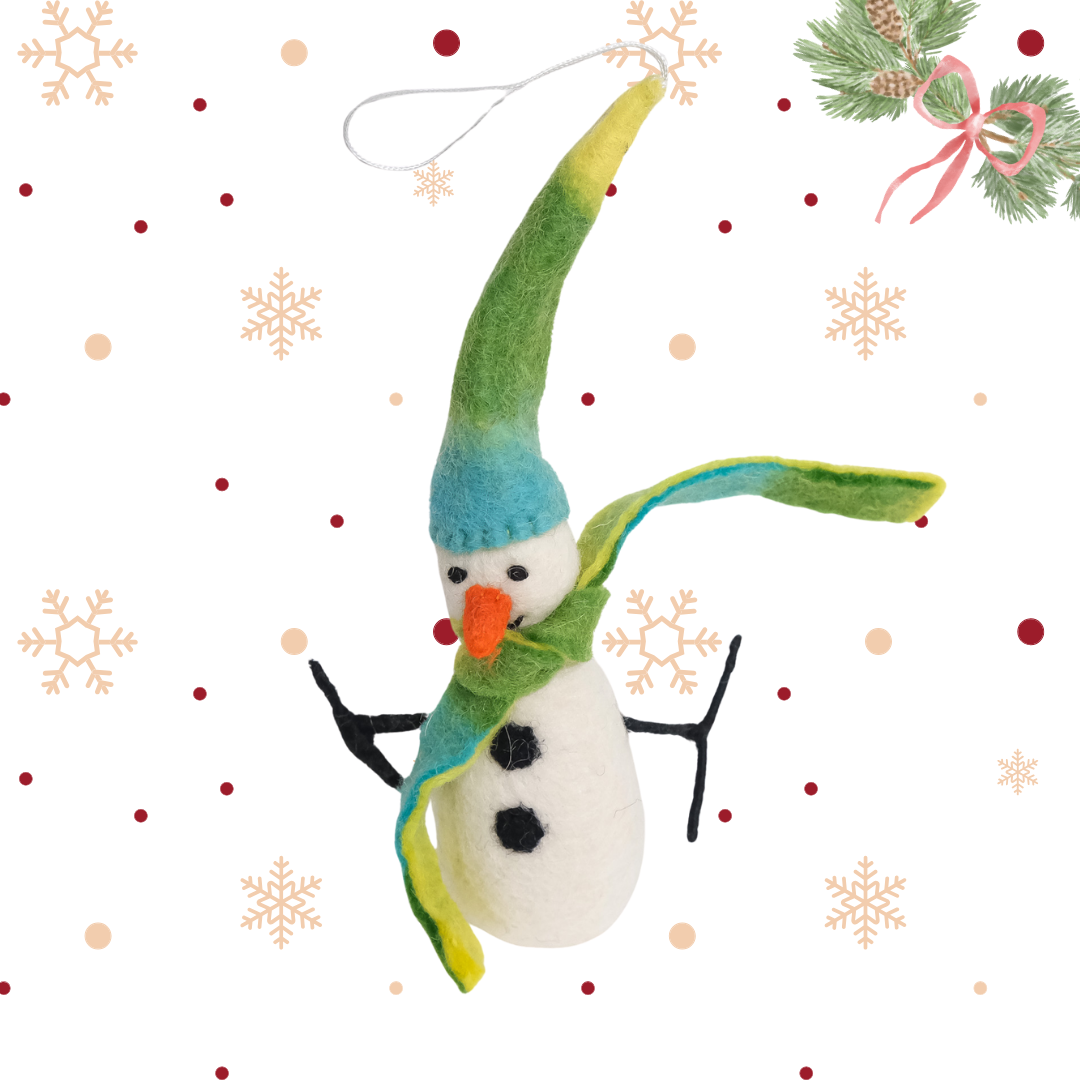 Felted Snowman Christmas Ornaments