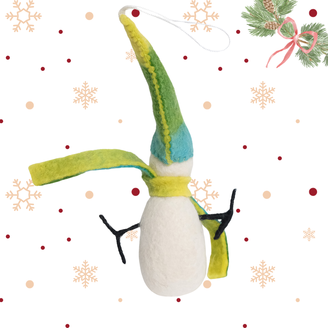 Felted Snowman Christmas Ornaments
